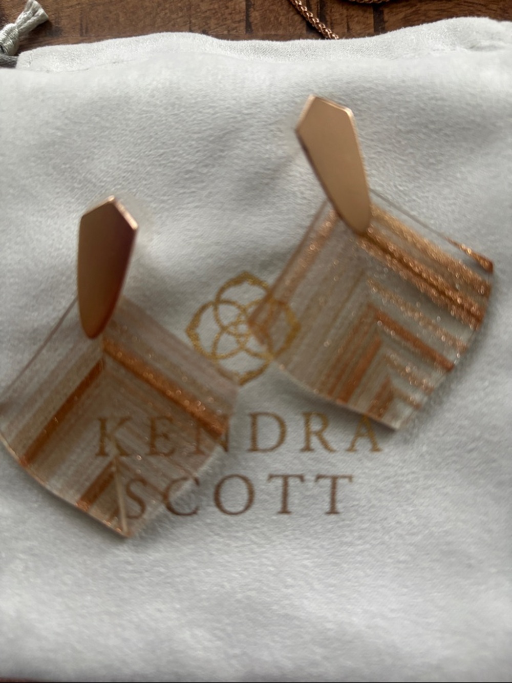 Kendra Scott Rose Gold Aislinn Fan Drop Earrings